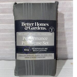 Better Homes & Gardens King Gray Flannel Damask 400TC KING PILLOWCASES!